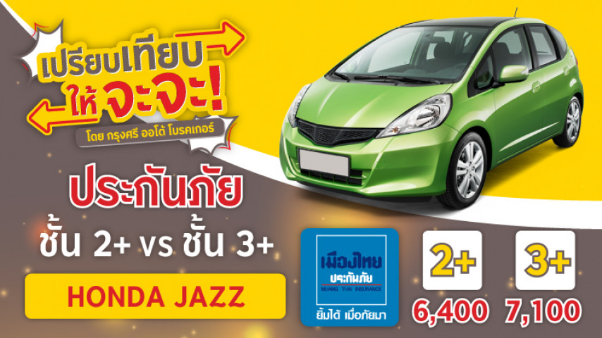 ประกันชั้น 2+ หรือ ชั้น 3+ Honda Jazz เลือกเลย ประกันชั้น 2+ หรือ ชั้น 3+ Honda Jazz เลือกเลย