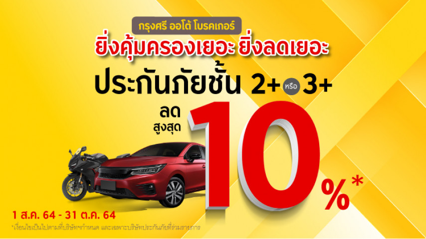 โปรคุ้ม !ประกันชั้น 2+หรือ 3+ ส่วนลด10% โปรคุ้ม !ประกันชั้น 2+หรือ 3+ ส่วนลด10%