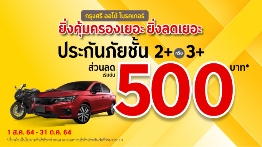 โปรประหยัด..ประกันชั้น 2+หรือ 3+ รับส่วนลด 500 บาท