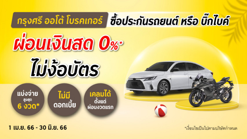 แบ่งจ่ายเงินสด! ผ่อน 0% สูงสุด 6 งวด