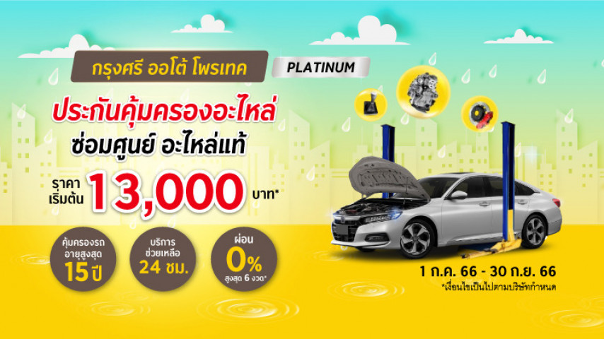 กรุงศรี ออโต้ โพรเทค ประกันคุ้มครองอะไหล่ แพ็คเกจแพลตินัม