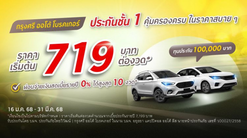 คุ้มครองครบในราคาสบายๆ ประกันภัยชั้น 1 โดยบริษัท ประกันภัยไทยวิวัฒน์ จำกัด (มหาชน)