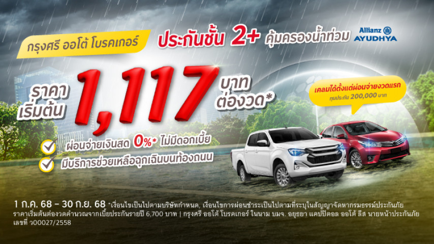ประกันภัยชั้น 2+ น้ำท่วมไม่หวั่น โดย บริษัท อลิอันซ์ อยุธยา ประกันภัย จำกัด (มหาชน)